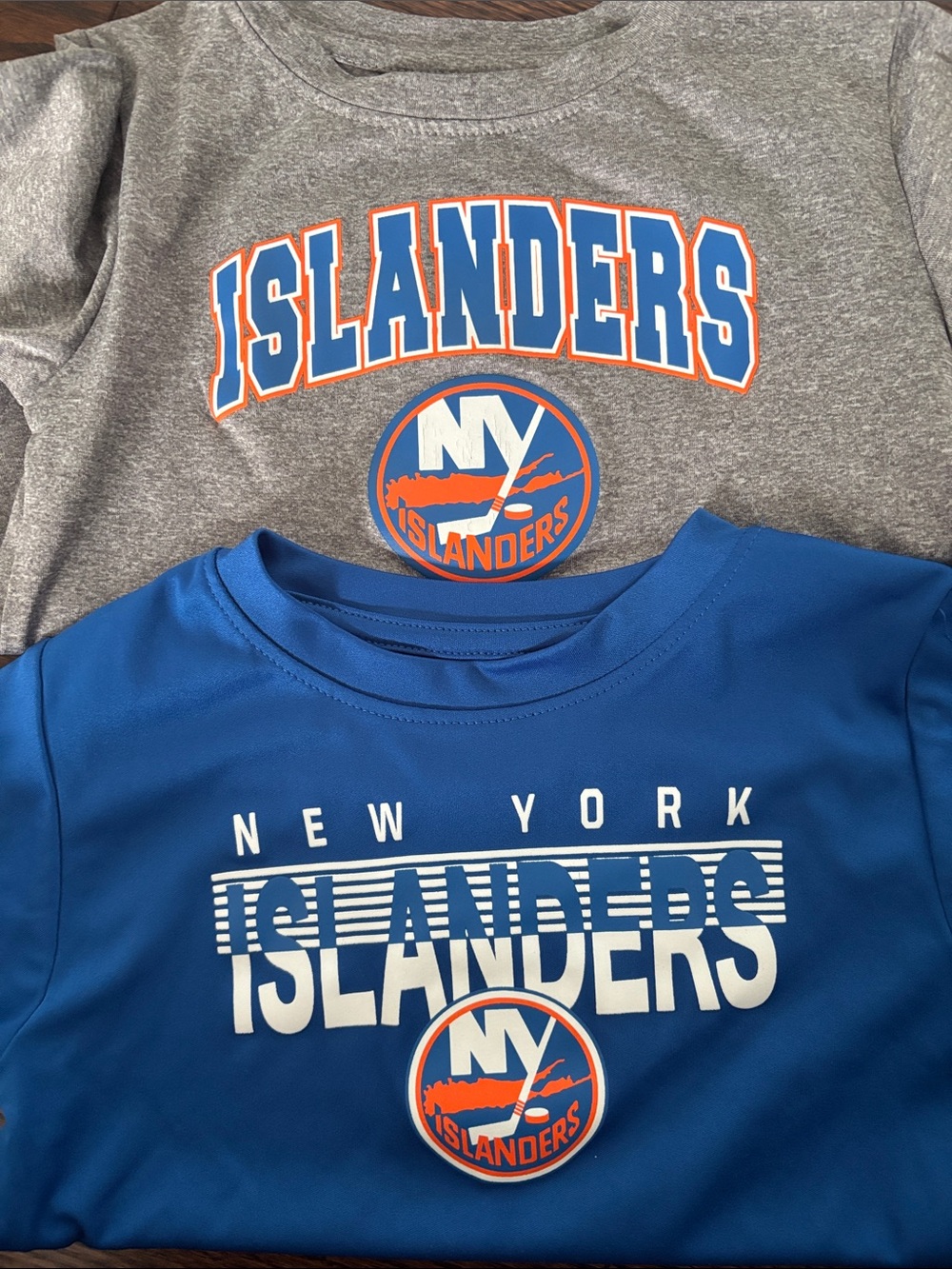 NHL New York Islanders 3T Kids Short Sleeve Tee Set - Gray & Bright Blue
